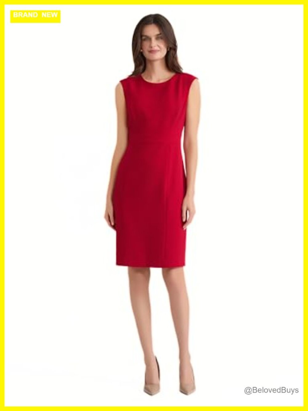 Kasper Women's Sleeveless Sheath Dress Seamed Waist Work